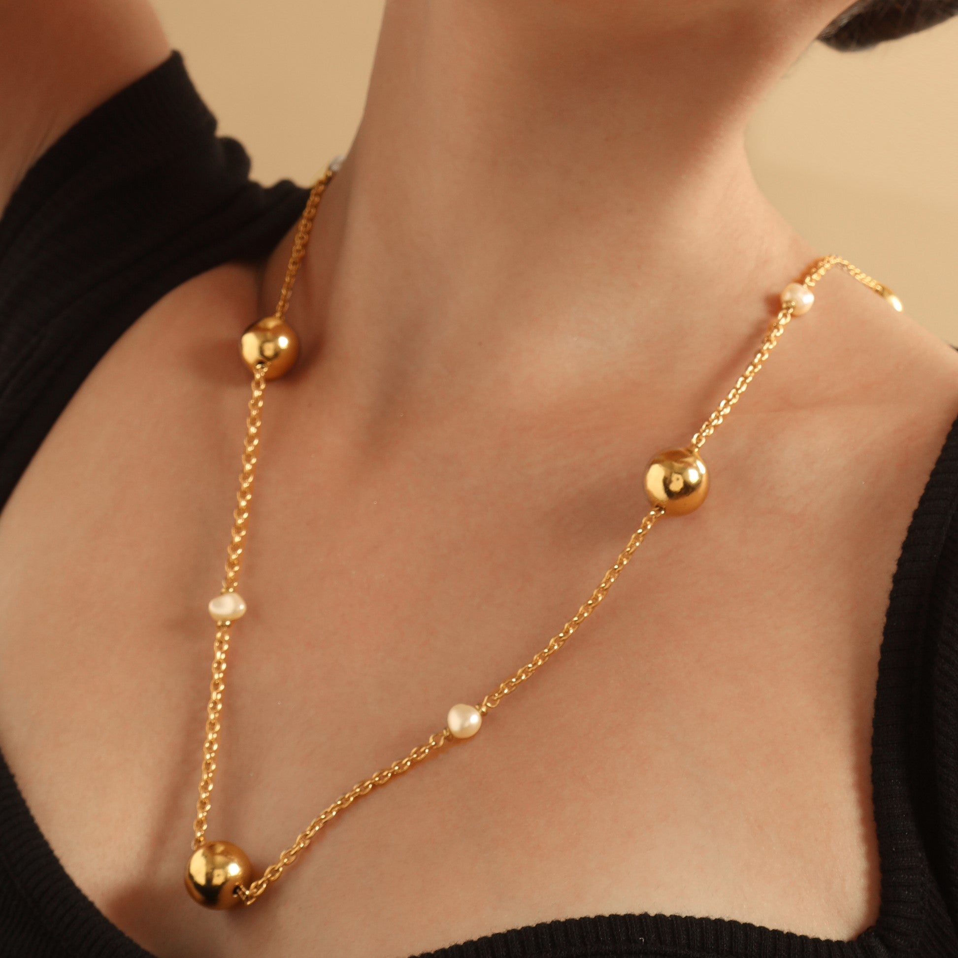 Pearl gold chain - Bliss Diamonds