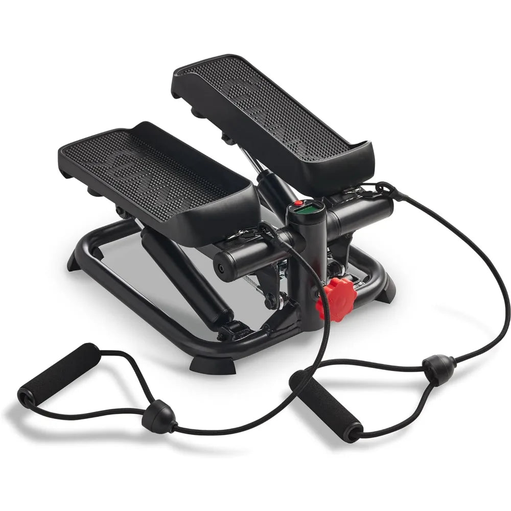 Advanced Mini Steppers for Exercise at Home, Total Body Workout Stair Step Machine with Resistance Bands