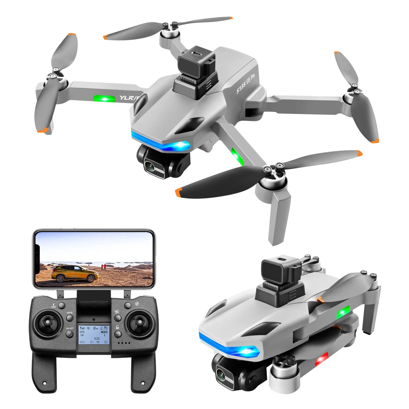 Drone avec caméra pliable S9 35 minutes, 4K, GPS, longue Distance 5KM, WiFi  5G, FPV, professionnel, sans balais - AliExpress