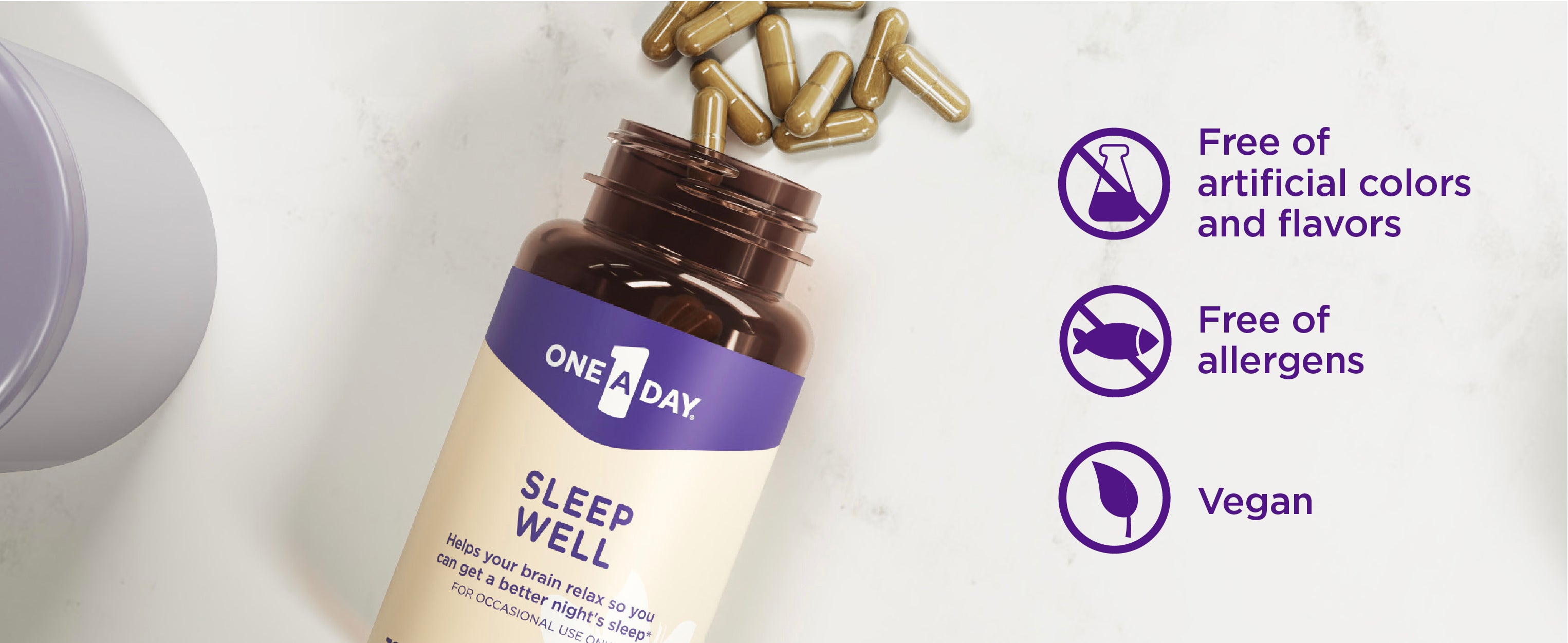 Suplemento para dormir One-A-Day - Suplementos para dormir para adultos,  apoyo para dormir con pasiflora y melatonina, apoyo para dormir bien con 30