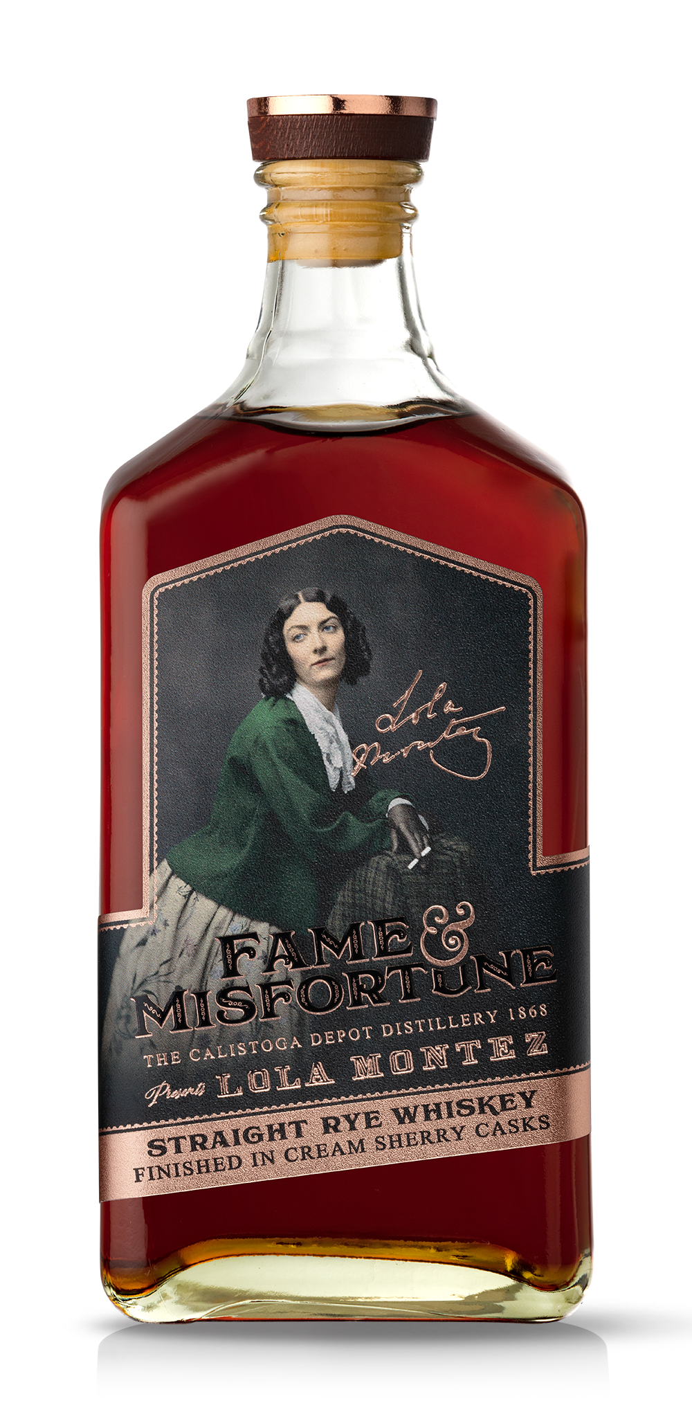 Fame & Misfortune Straight Rye Whiskey Finished in Cream Sherry Casks by the Calistoga Depot Spirits