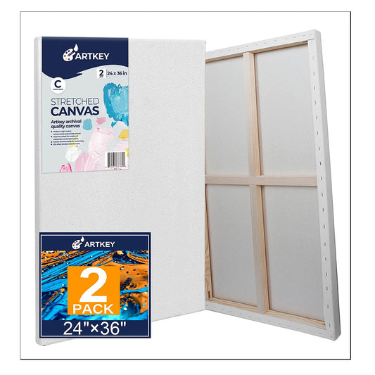 Large Canvases for Painting 36x48 Inch 2-Pack, 12.3 oz Triple Primed  Acid-Free 100% Cotton Stretched Canvas, Blank Large Canvas for Oil Paint  Acrylics