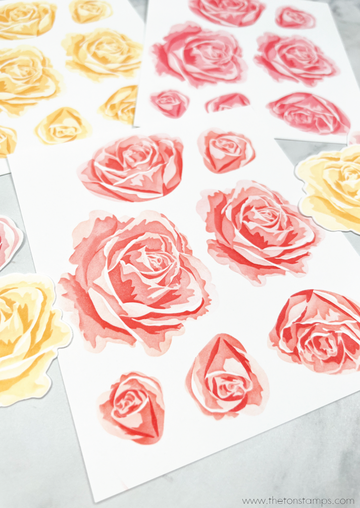 Roses texture roller  Floral stamp – LlamasKiss