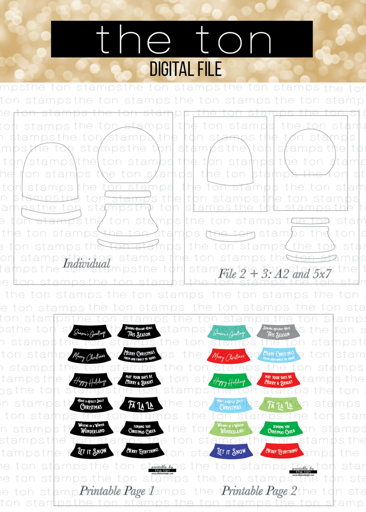 Download Snow Globe Bundle - SVG Cut Files and Printables - The Ton