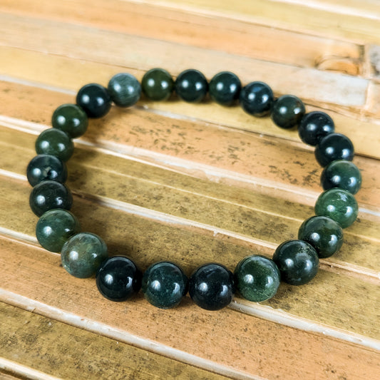 Indian Agate Bead 8mm Round Beads Natural Beaded Bracelet