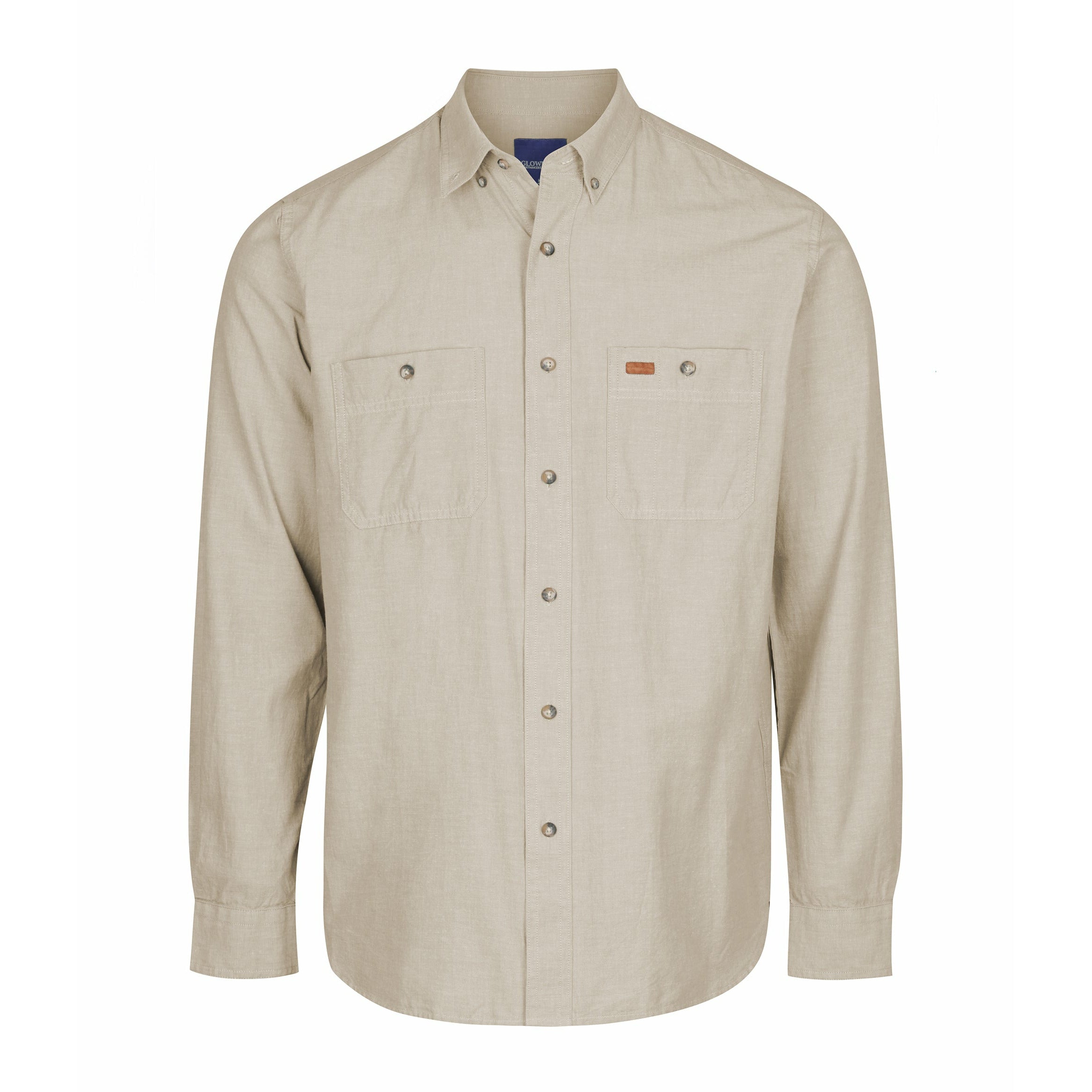 Gloweave Classic Long Sleeve Chambray Shirt in Sand