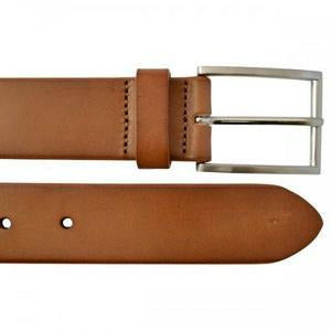 Stavros Camel Leather 32mm Dress Belt