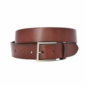 Stavros Chocolate Leather Dress 32mm Belt