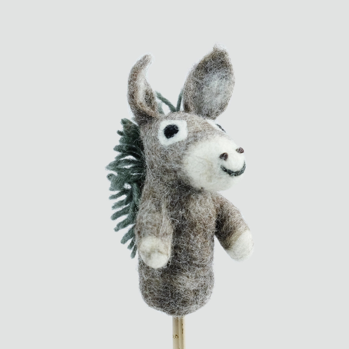 Handmade Felted Donkey Finger Puppet