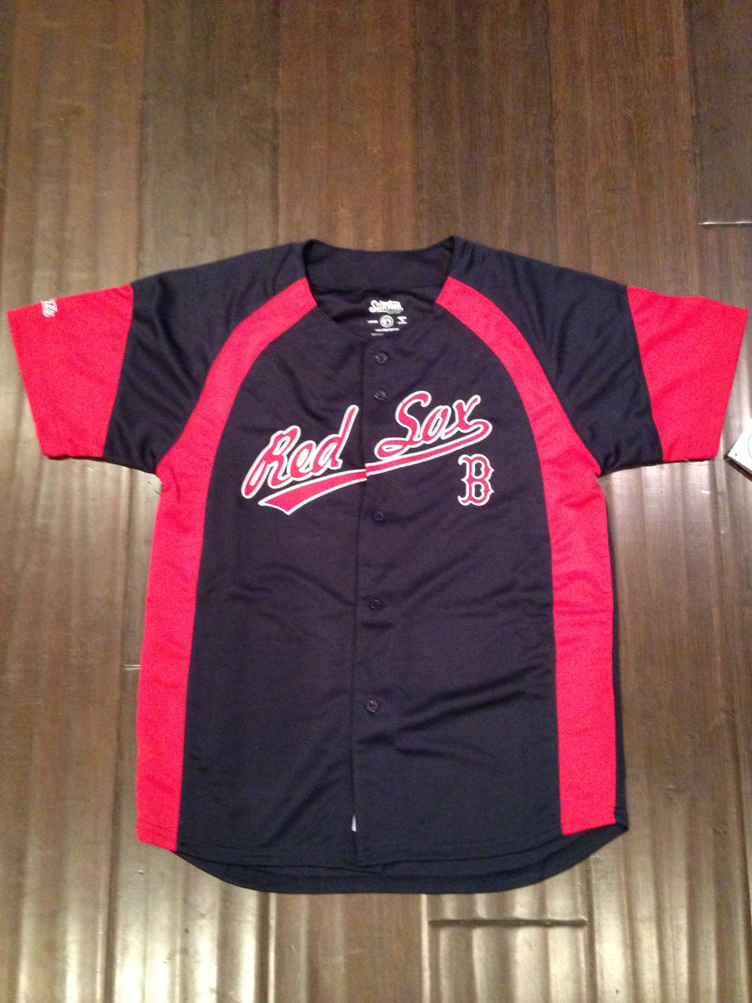 red sox button up jersey