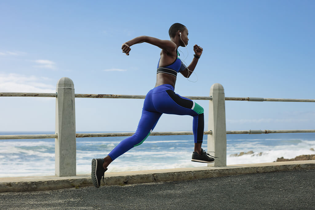 woman sprinting