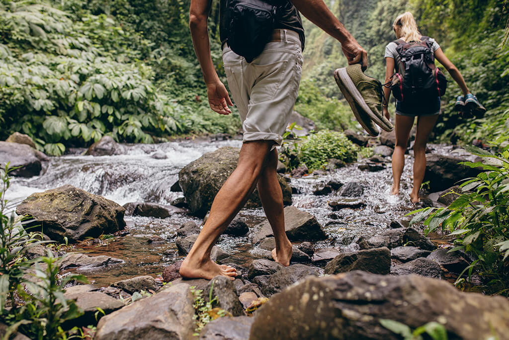 trekking outdoors