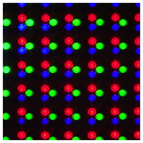 close-up image of a RGB color display