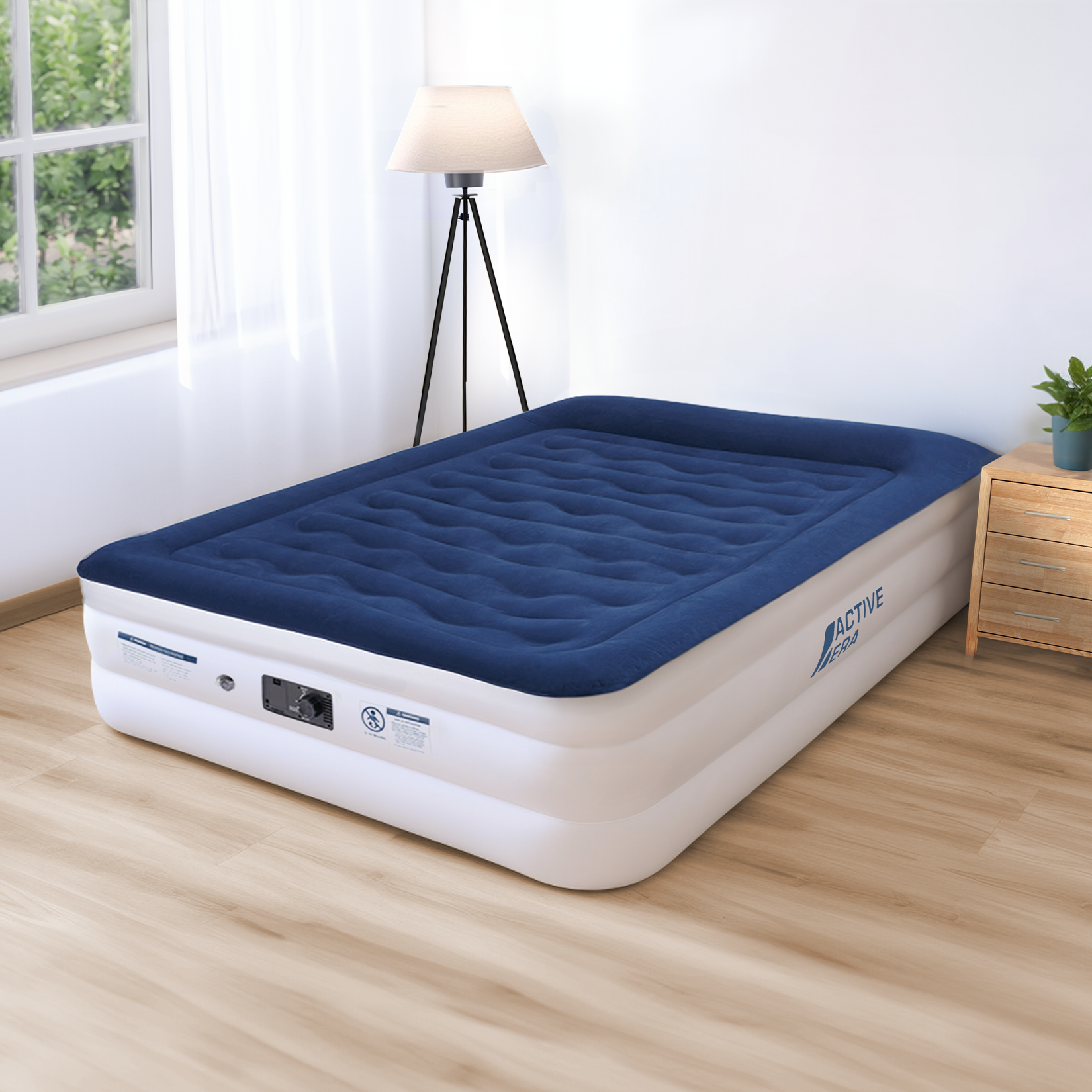 Luxury King Size Air Bed – Navy/White - Active Era EU product image