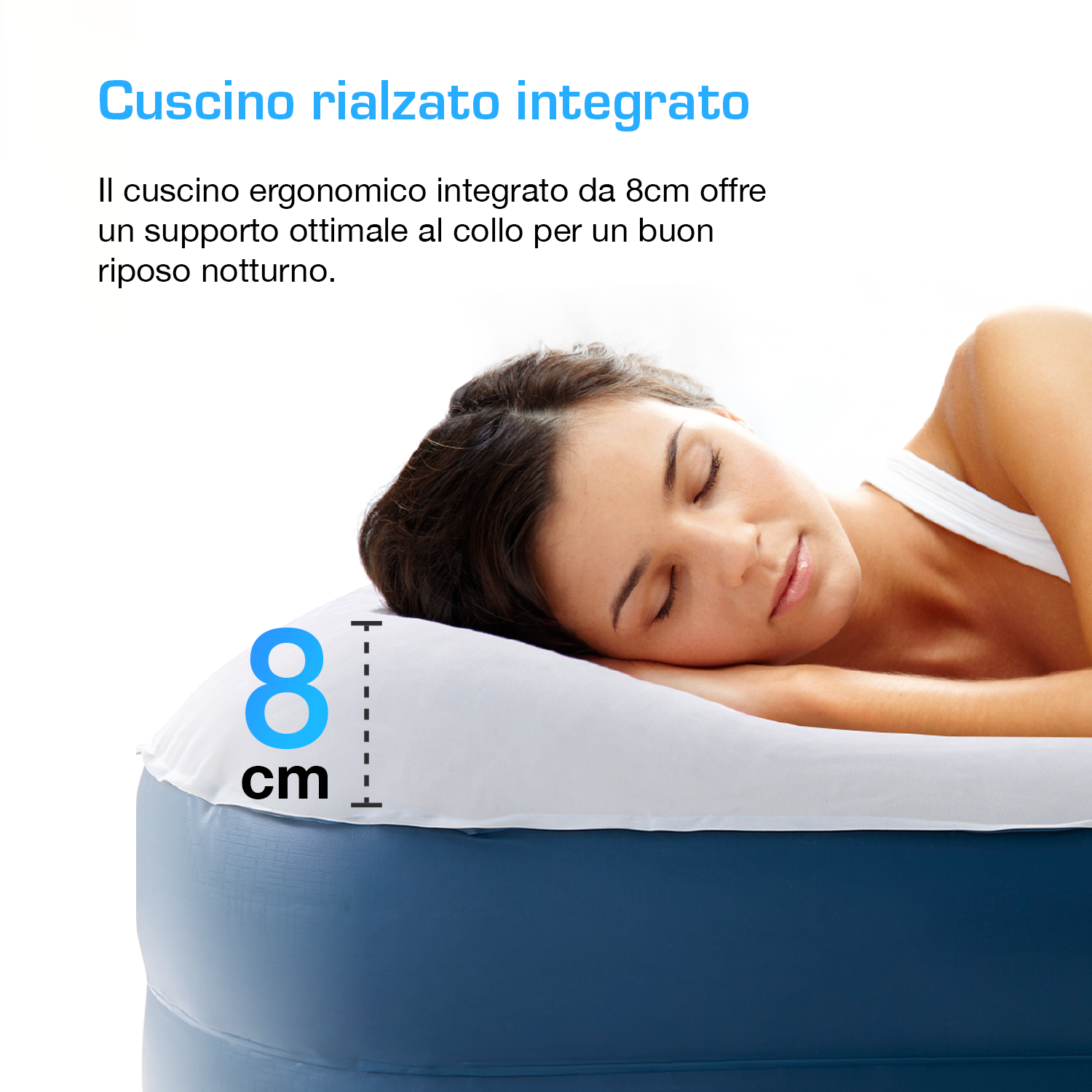 Premium Queen Size Materasso ad aria – Grigio/Navy, Consegna gratuita