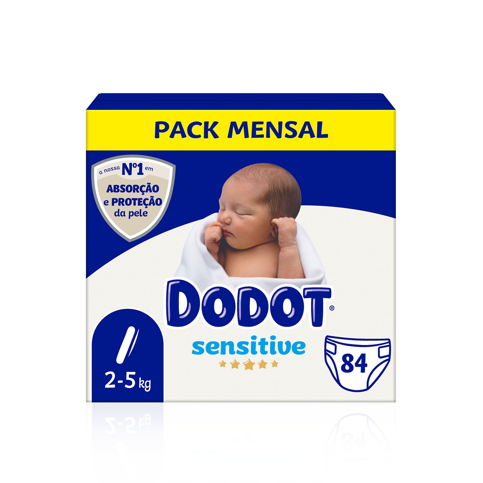 Dodot Sensitive Fraldas T2 (4-8 kg) 80 un