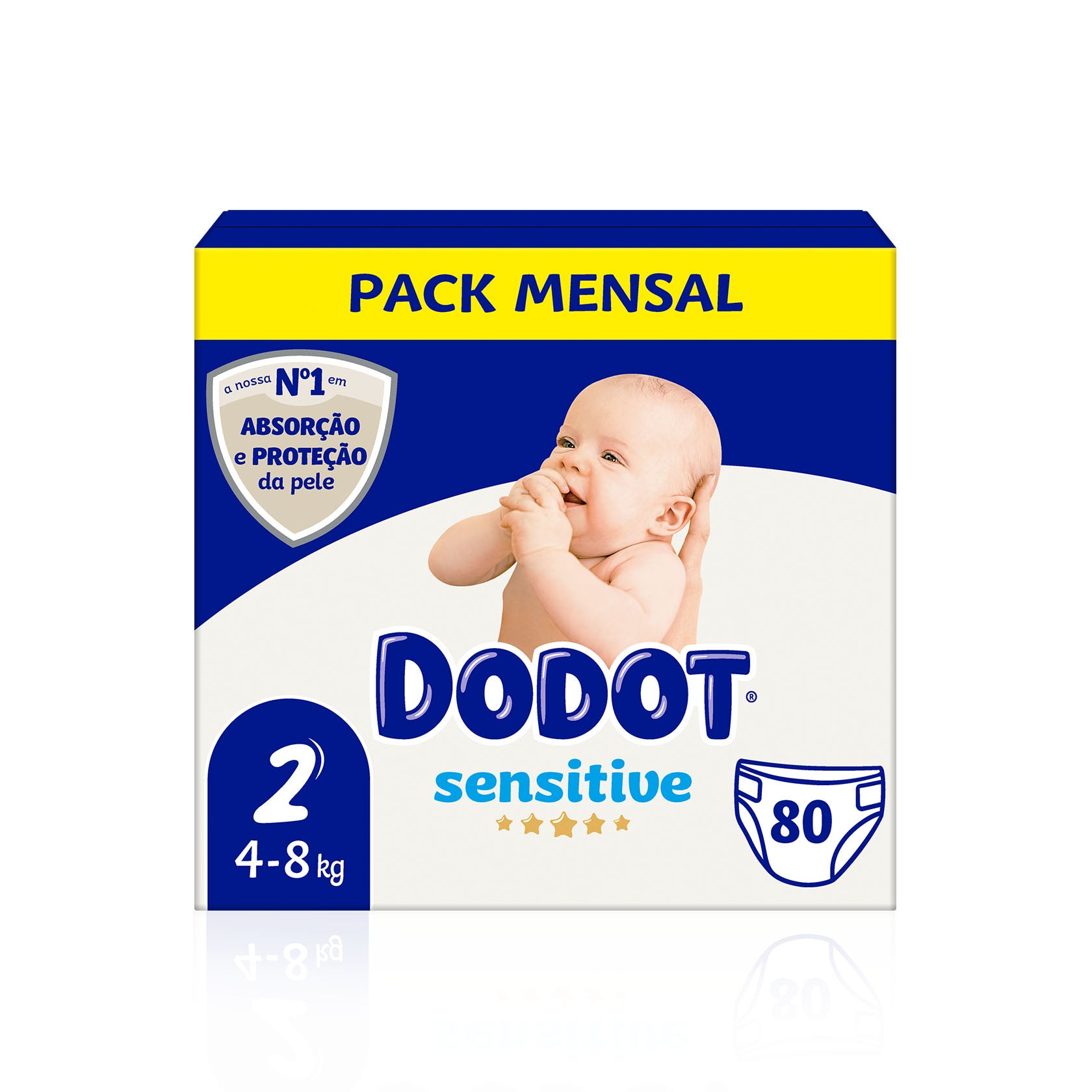 DODOT Sensitive Fralda Tamanho 1 (2-5Kg) 80 un, Tamanho 1-2