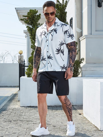 printed shirt Shorts and Sneakers Combo