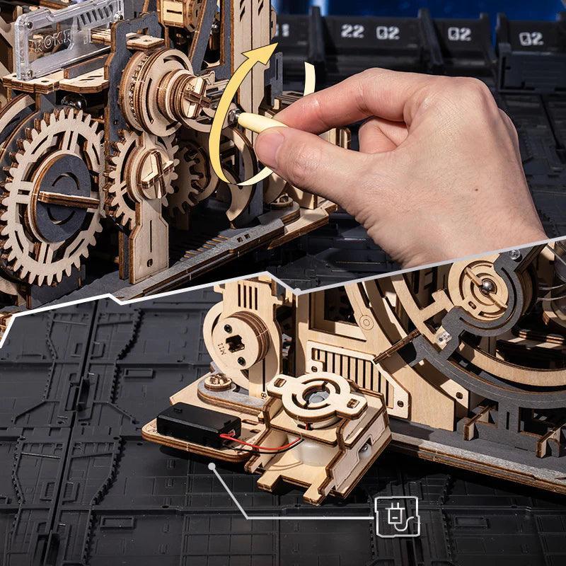 Puzzloria™ | Cosmic Marble Labyrinth - 3D Wooden Mechanical Model Kit - Puzzloria