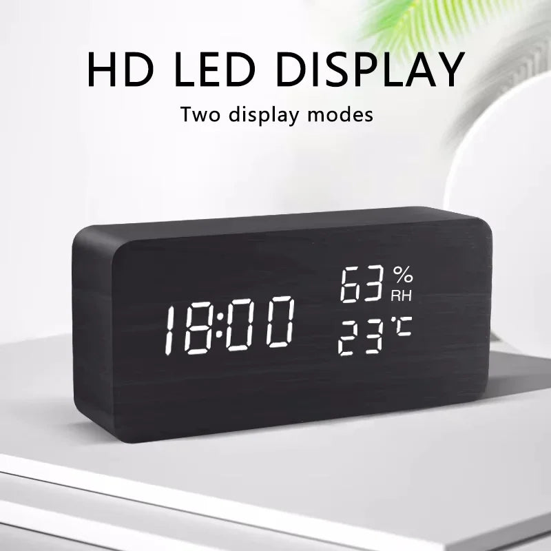 Puzzloria™ | NatureSense Wooden LED Alarm Clock - Puzzloria