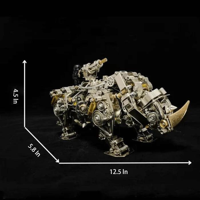 Puzzloria | Steampunk Belagerung Mechanisches Nashorn - DIY Montagekit