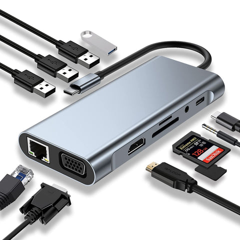 USB C HUB, USB C Adapter 11 in 1