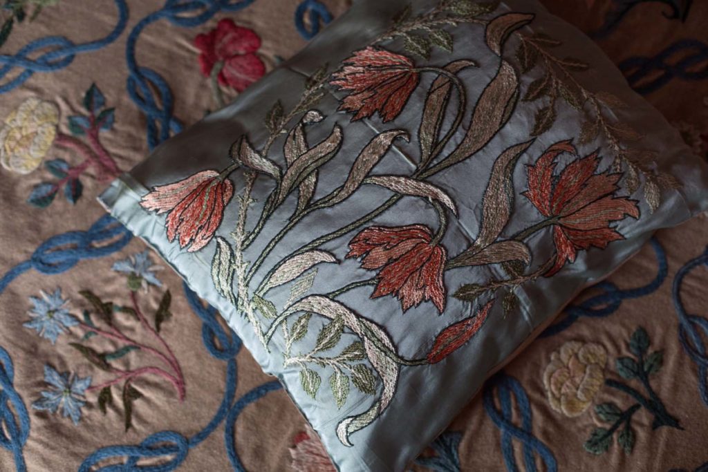 silk cushion may morris embroidered Dorothy walker 