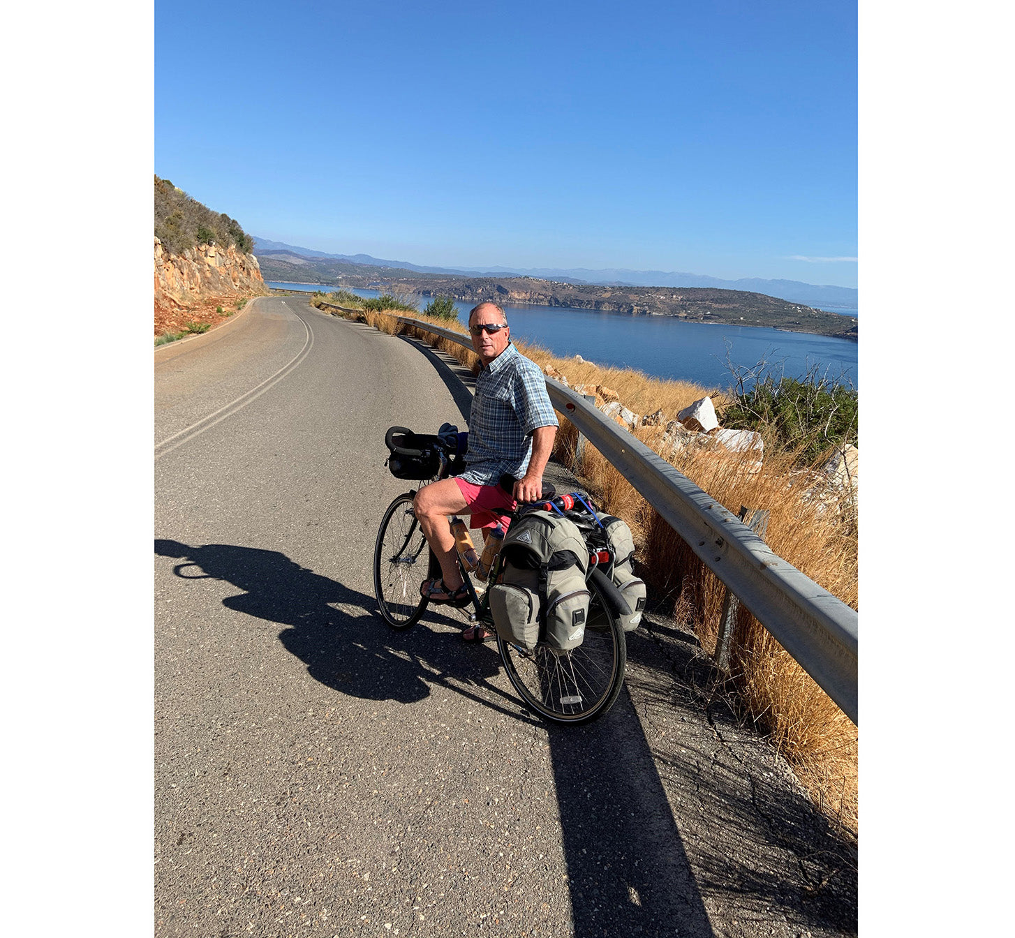 Robert Ettinger cycling in Mani, Greece.