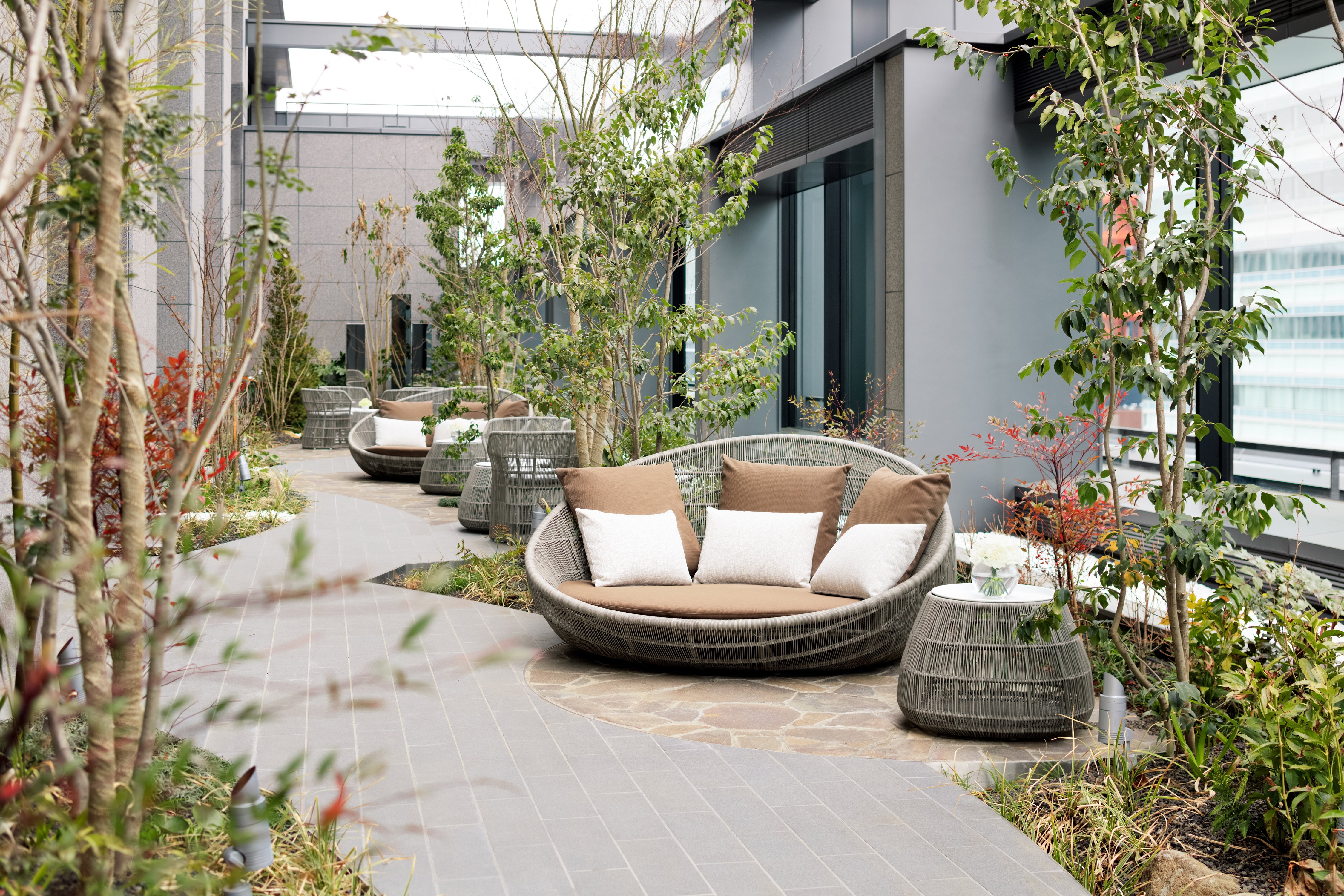 The garden terrace. Images by The Ascott Hotel.