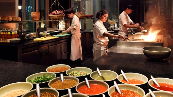 The Thai kitchen live stations. Image by The Park Hyatt, Dubai.