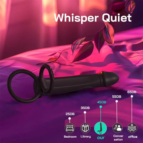 Vibrating Strap-On with Cock Ring Dildo