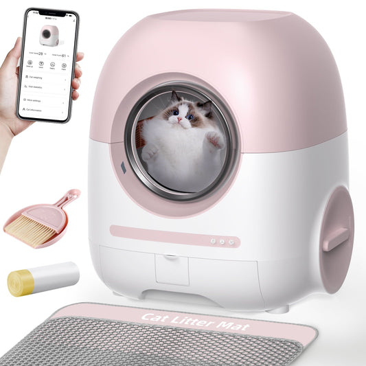 PET001 Self-Cleaning Cat Litter Box for Multiple Cats with APP Control