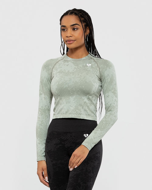 Olive Seamless Seam Detail Cropped Sports Jacket