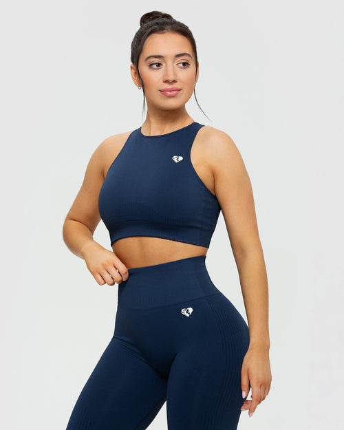 Power Seamless Sports Bra - Smoke Blue