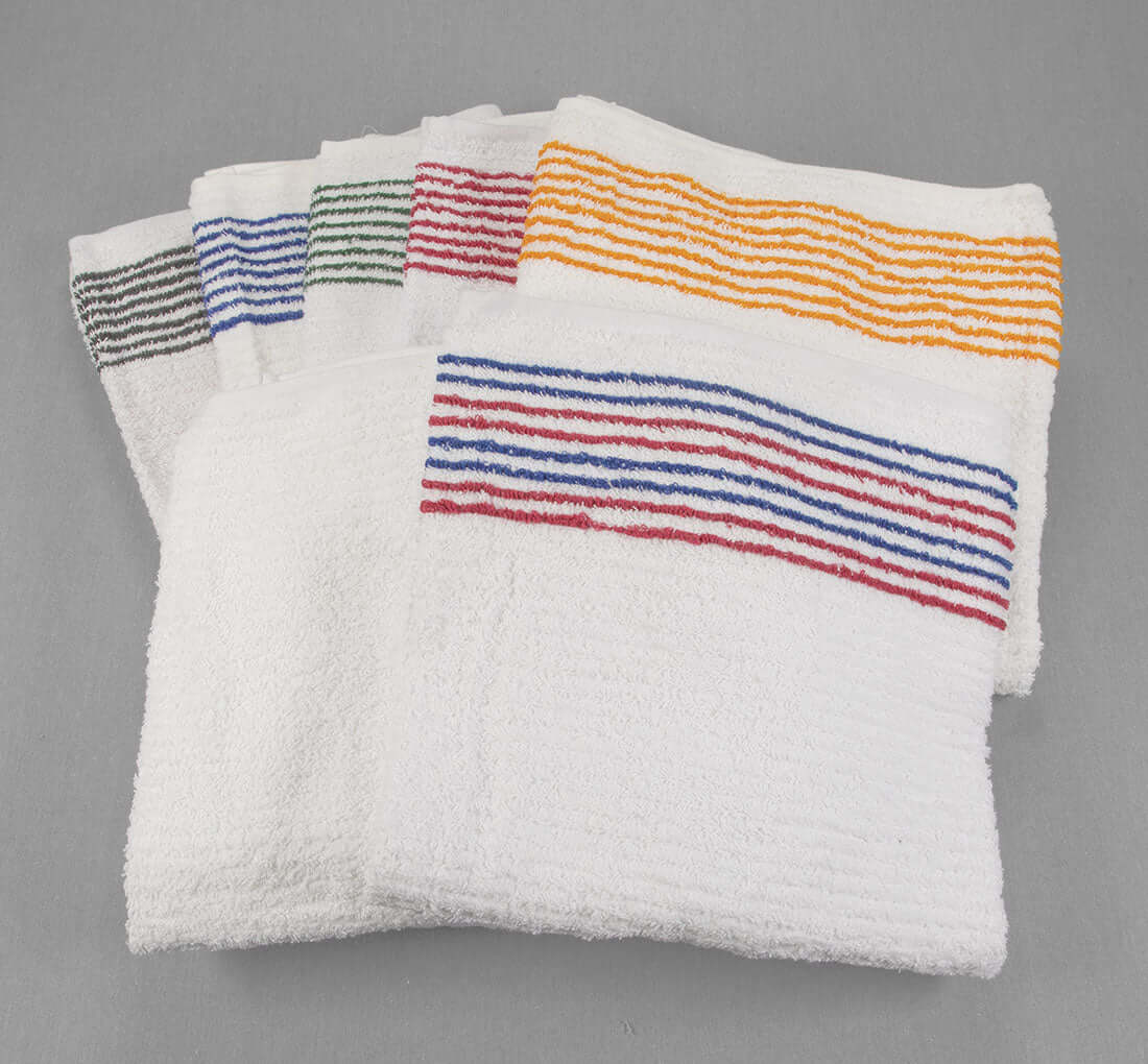 Caddy Towels, Super Gym Towels, White with Stripes - Wholesale Towel product image