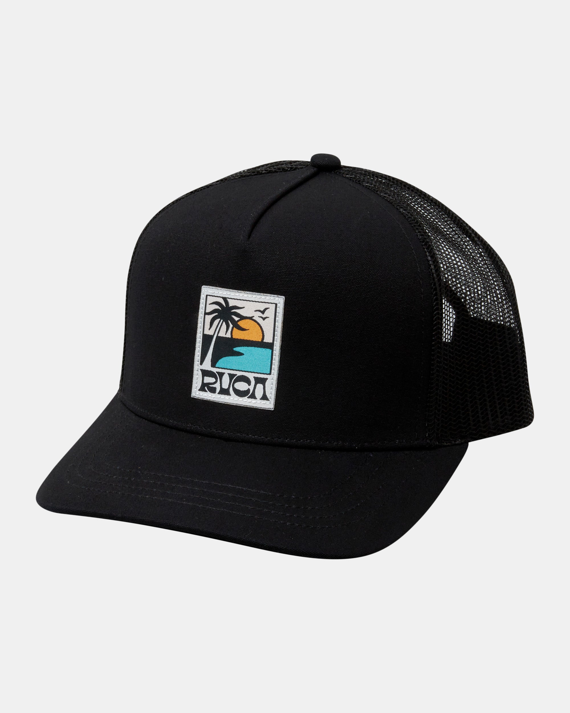 Palm Set Trucker Hat - Black