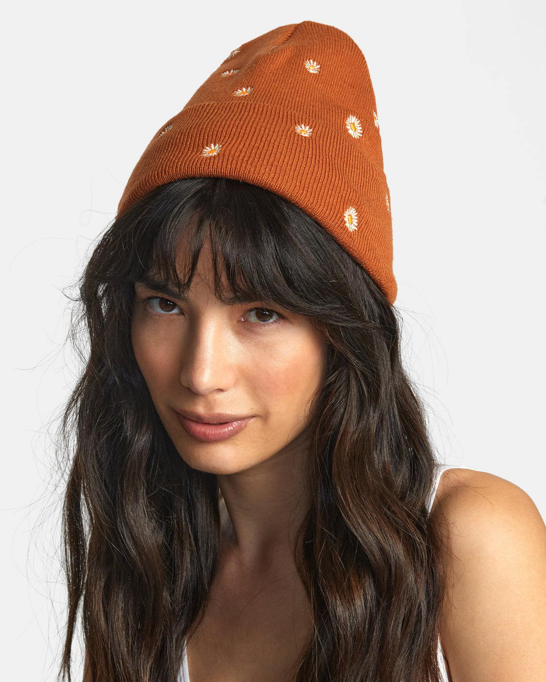 Embroidered Essential Beanie - Caramel