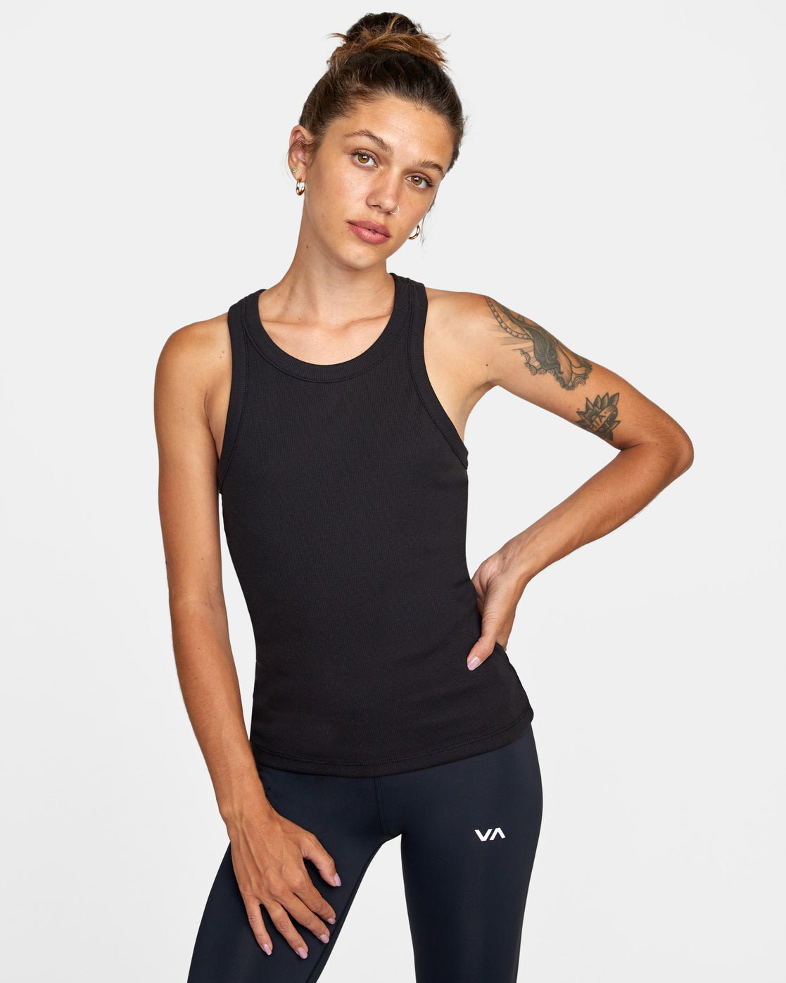 Va Essential Ribbed Tank Top - Black