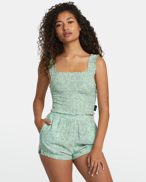 Sloucher Overall Dungaree Shorts - Coast