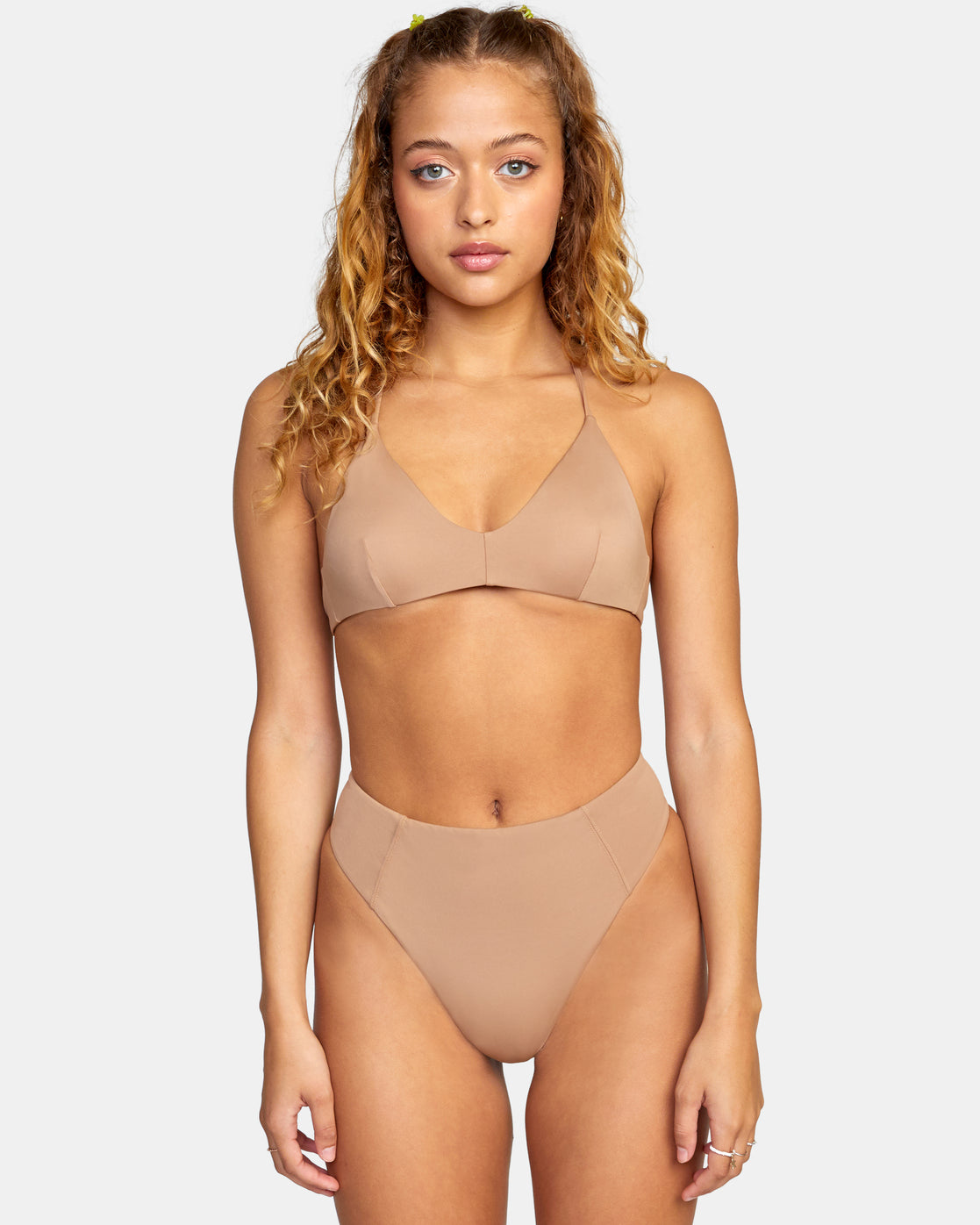 Solid Crossback Bikini Top - Wood