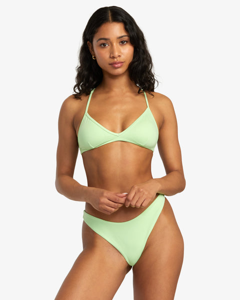 Women's Crossback Seamed Bralette Bikini Top - Kona Sol™ Green S