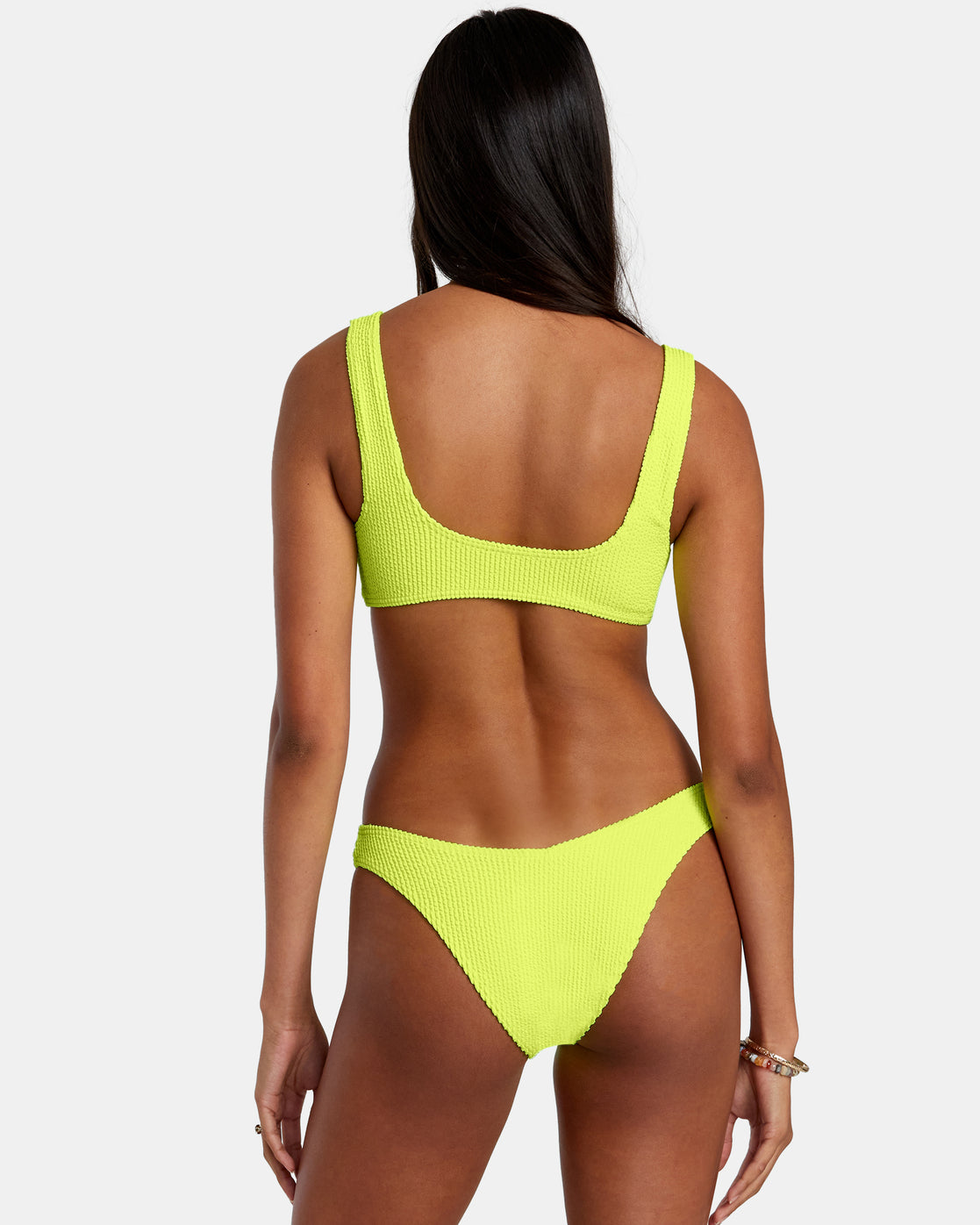 COTTON LOGO HIGH LEG BIKINI