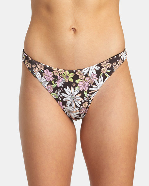 RVCA Women's Flower Field Ultra Skimp French Bikini Bottoms Multi