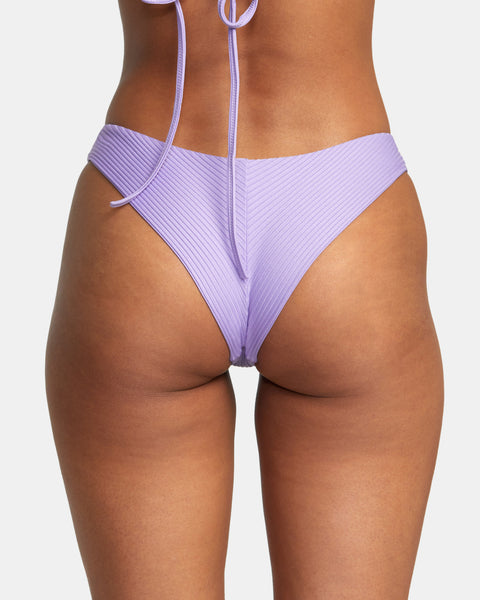 Rvca Solid High Rise Cheeky Bikini Bottoms