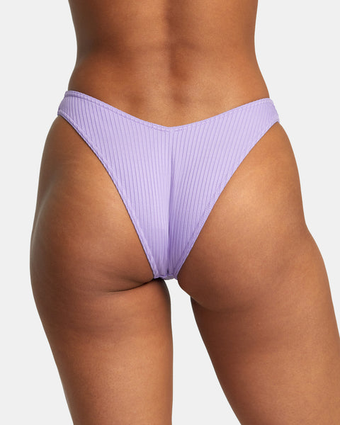 RVCA Women's French Cut Bikini Bottom, Avant Gardner/White, Medium