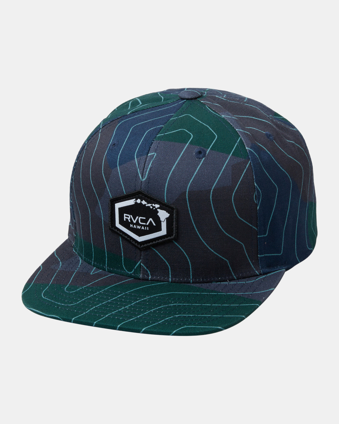 Island Hex Snapback Hat - Hawaii Topo Camo