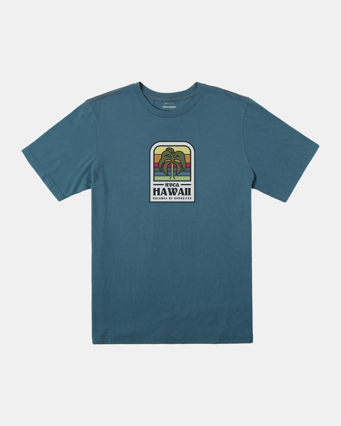 Hawaii Island Flora Tee - Duck Blue