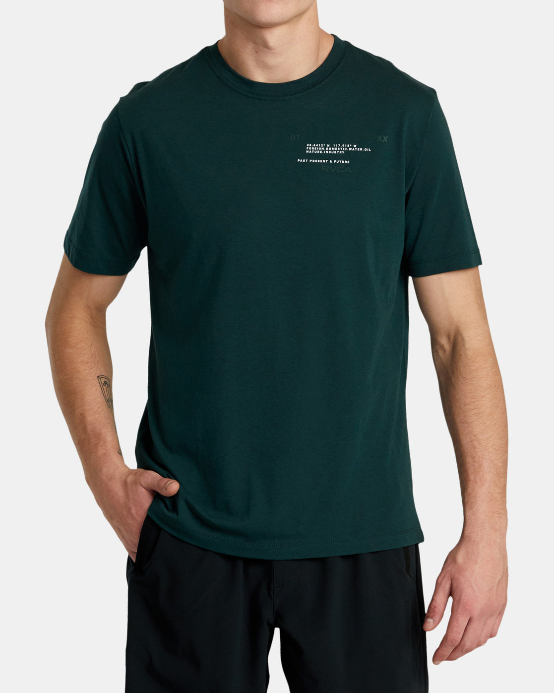 Reflective Base Short Sleeve T-Shirt - Oil Green