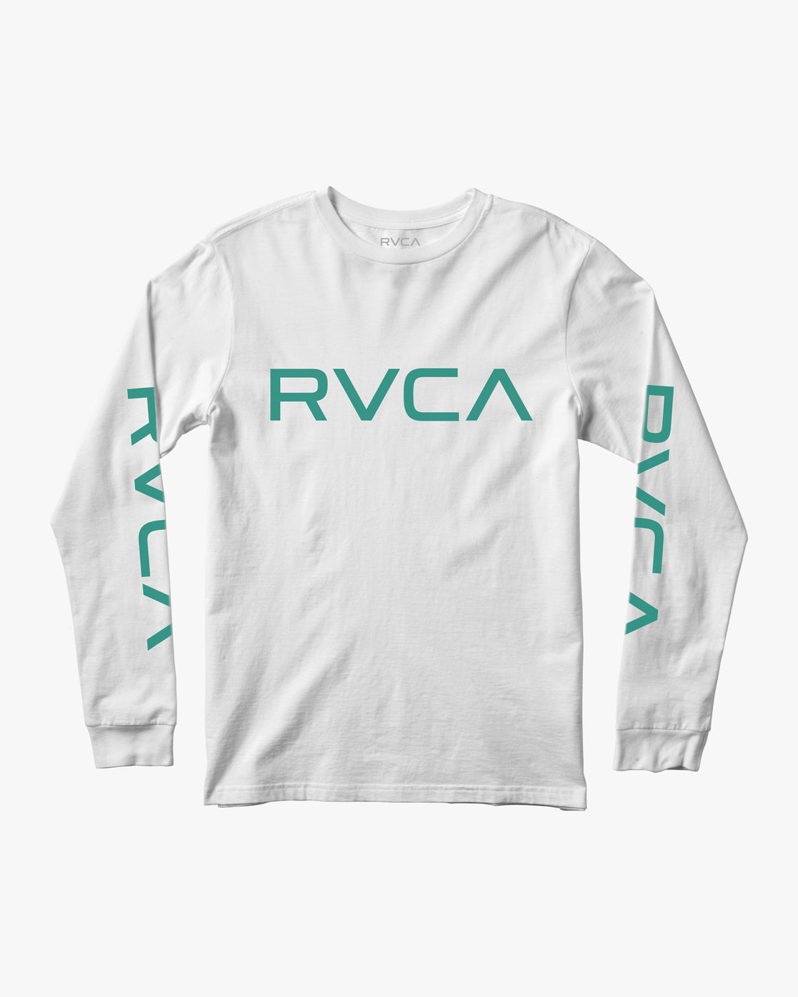 Big Rvca Long Sleeve Tee - White/Teal