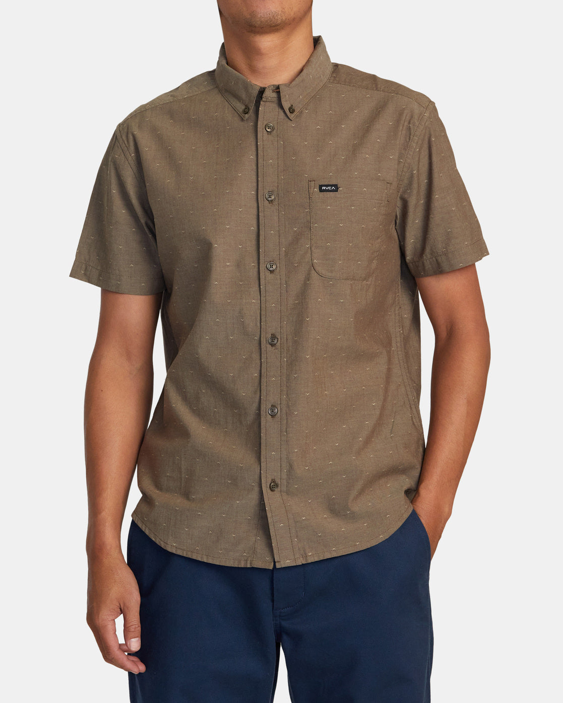 That'Ll Do Dobby Short Sleeve Shirt - Chocolate